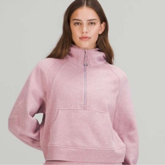 lululemon athletica Tops - Lululemon Scuba Oversized 1/2 Zip Hoodie | Heathered Pink Taupe | XL/XXL